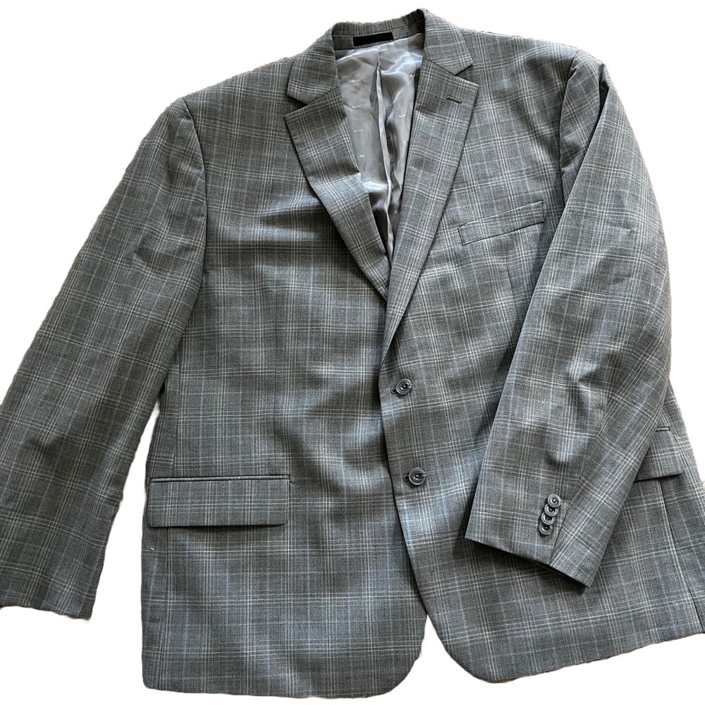 Michael Kors Plaid Tailored Suit Jacket